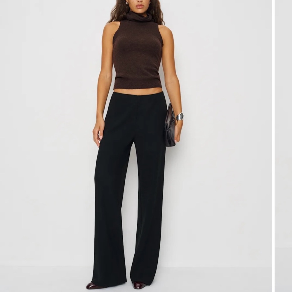 Reformation Black Wide-Leg Pants